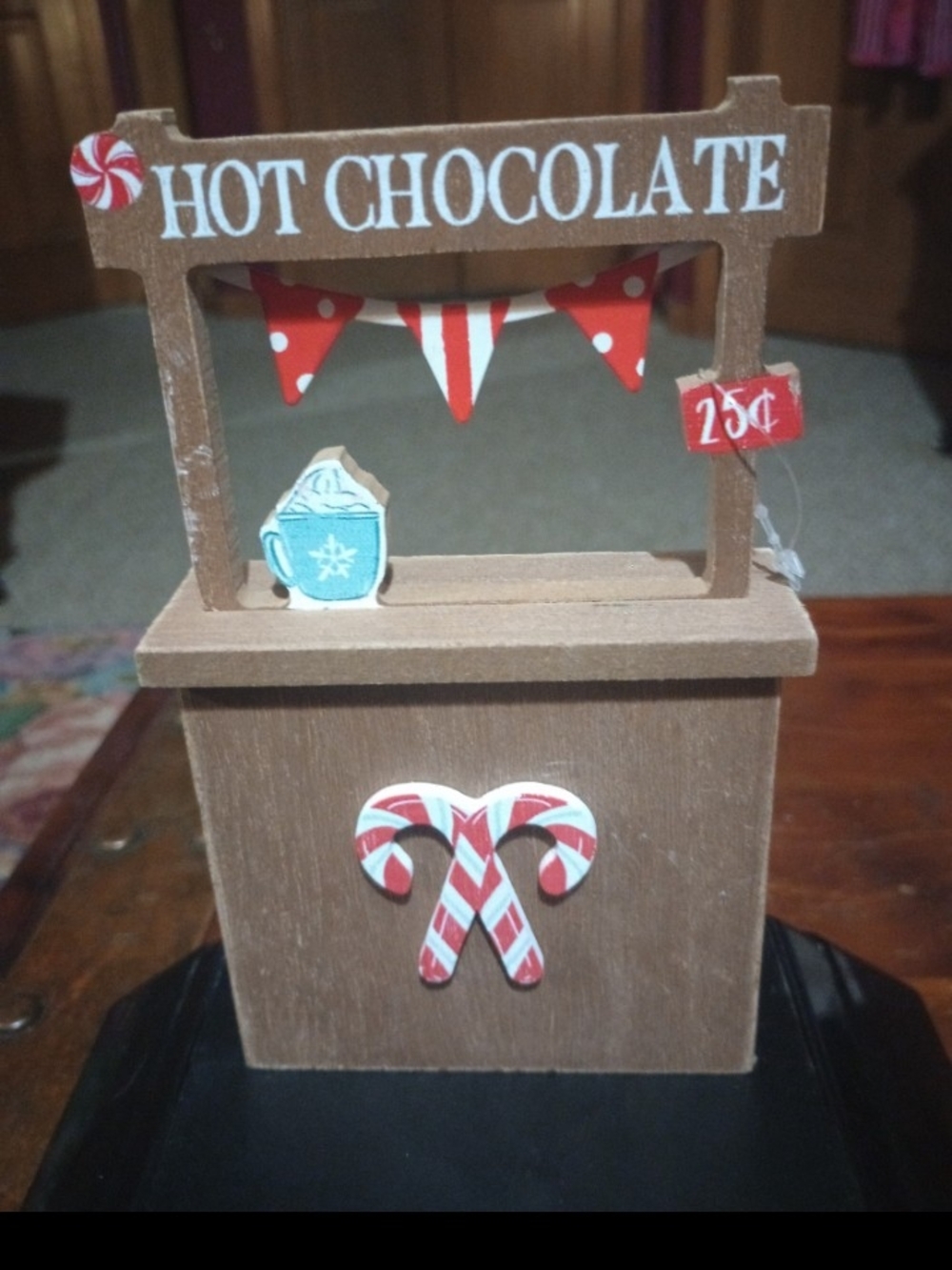Hot Chocolate Holiday Stand Decor - Brown and Red